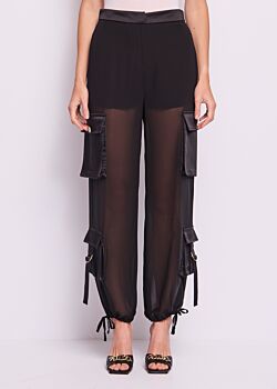 Black Pantaloni da donna neri cargo Gaudì Fashion