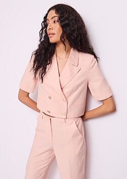 Creole Pink Veste rose en lin mélangé pour femme Gaudì Fashion