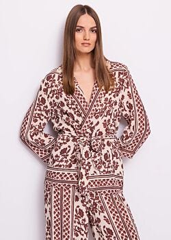 2125 White Swan -431 Veste en crêpe imprimé pour femme Gaudì Fashion