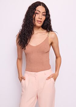 3995 Dusty Coral-lur Top en maille lurex pour femme Gaudì Fashion