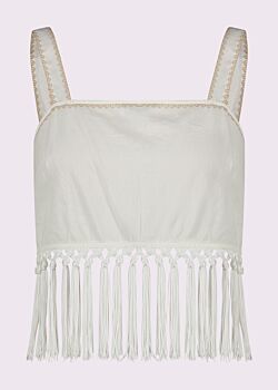 2101 Egret-2267 Croi Women's white cotton top Gaudì Fashion