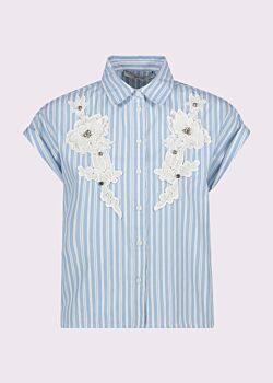 2100 White-3976 Airy Camicia da donna con maniche corte Gaudì Fashion