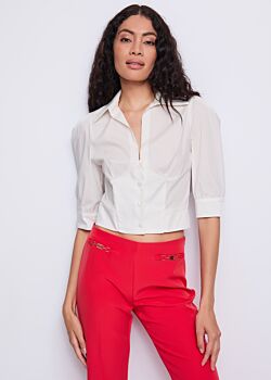 Egret Women's white cotton shirt Gaudì Fashion