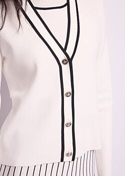3213 Solitary Star- Women's white knitted cardigan Gaudì Fashion