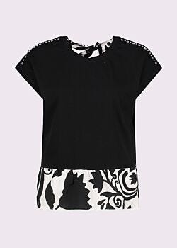 Camiseta negra de algodón para mujer Gaudì Fashion