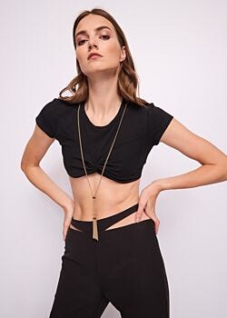 Black T-shirt noir en coton pour femme Gaudì Fashion