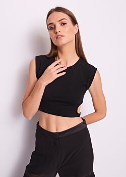 Black Camiseta negra de algodón para mujer Gaudì Fashion