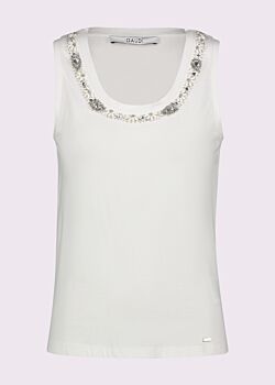 Egret Women's white cotton top Gaudì Fashion