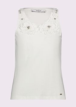 Top blanc en coton pour femme Gaudì Fashion