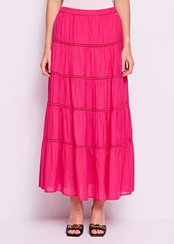 Jupe longue fuchsia en coton mélangé Gaudì Fashion