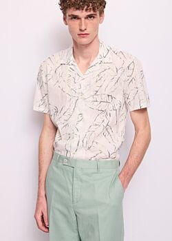 2117-2564 Chemise imprimée en lin et coton Gaudì Homme