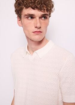 Marshmallow Polo en maille de coton pour homme Gaudì Homme