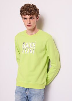 Lime Sherbet Sudadera de algodón con logotipo para hombre Gaudì Uomo