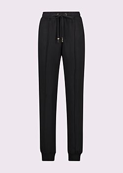 Pantaloni jogging neri da donna con coulisse e piega Gaudì Jeans