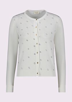 Cardigan donna bianco con bottoni logati Gaudì Jeans