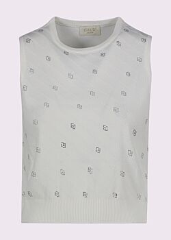 Gilet donna bianco con strass Gaudì Jeans