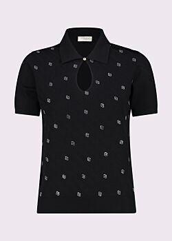 Polo donna nera con maniche corte Gaudì Jeans