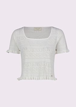 T-shirt donna bianca con scollo quadrato Gaudì Jeans