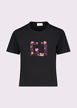 Camiseta negra de algodón para mujer Gaudì Jeans