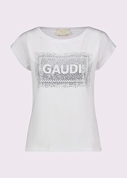 T-shirt blanc en coton pour femme Gaudì Jeans