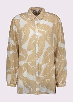 2101 Egret-2283 Curd Camicia da donna con nodo e maniche lunghe Gaudì Fashion