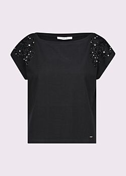 Camiseta negra de algodón para mujer Gaudì Fashion