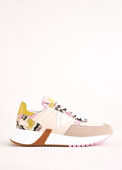Cream/nude Sneaker running in suede e nylon Gaudì Fashion