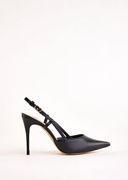 Black leather slingbacks Gaudì Fashion