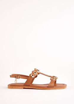 Flat brown leather sandals | Buy online | Gaudi Gaudì Fashion