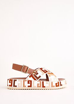 Beige canvas and faux-leather sandals Gaudì Fashion