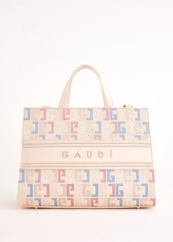 Borsa top handle bianca con logo Gaudì Fashion