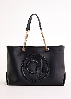 Shopping bag nera con tracolla Gaudì Fashion