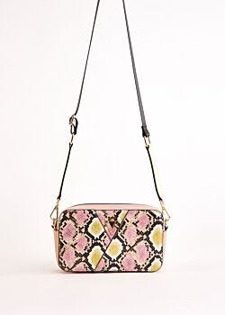 Rose Pink python print crossbody bag Gaudì Fashion