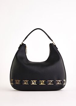Black faux-leather hobo bag Gaudì Fashion