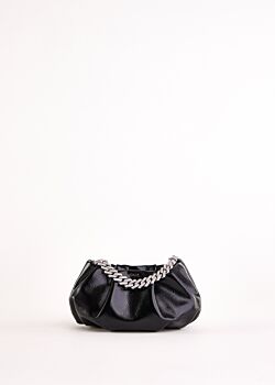 Pochette nera in similpelle lucida Gaudì Fashion