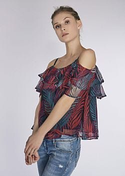Top in chiffon stampato Gaudì Jeans