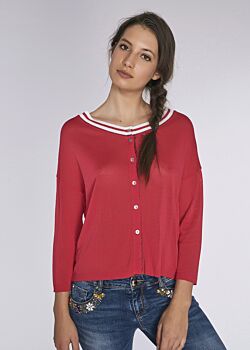 Viscose cardigan with sporty stripes Gaudì Jeans