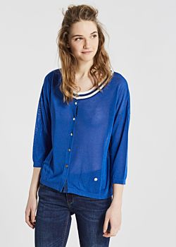 Viscose cardigan with sporty stripes Gaudì Jeans