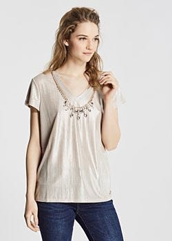 T-shirt with jewelled detail Gaudì Jeans