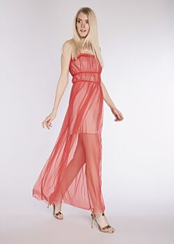 Poppy Red Robe longue en tulle Gaudì Fashion