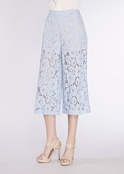 Pantalon cropped en dentelle macram&eacute; Gaudì Fashion
