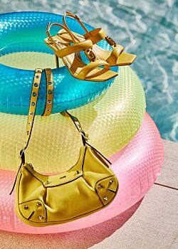 Sac à bandoulière jaune avec clous| Acheter en ligne Gaudì Fashion