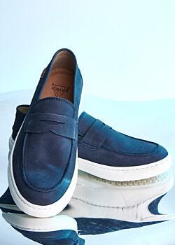 Blue leather moccasins Gaudì Fashion
